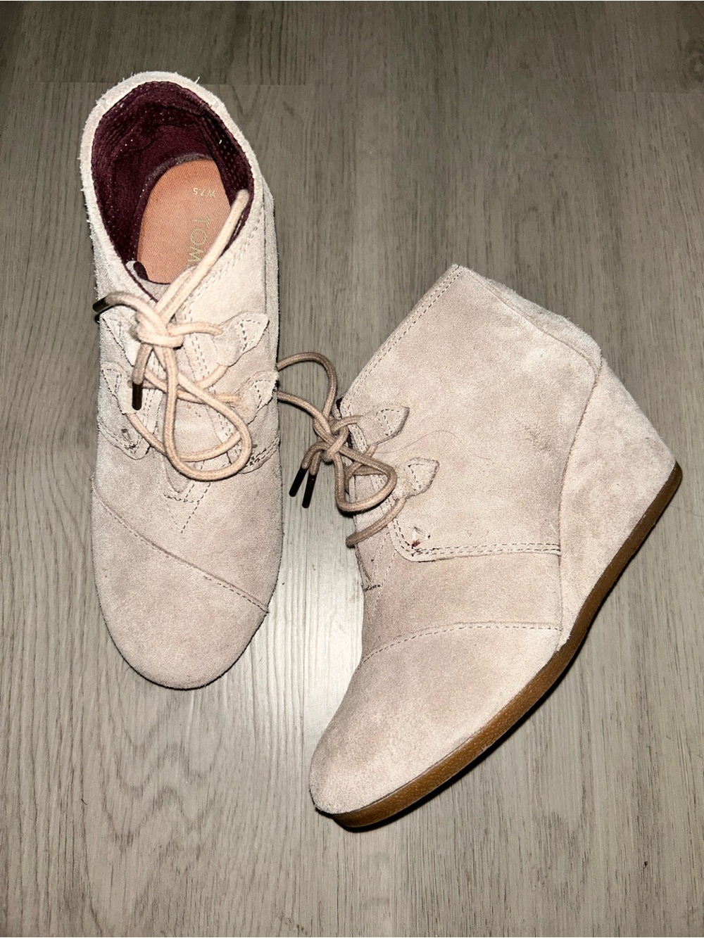 TOMS Desert Suede Wedge Booties